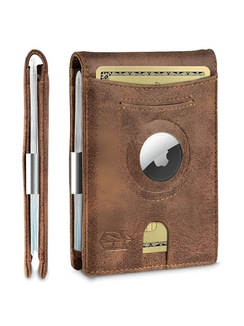 Men's Wallets Airtag Holder Slim Rfid Leather with Gift Box